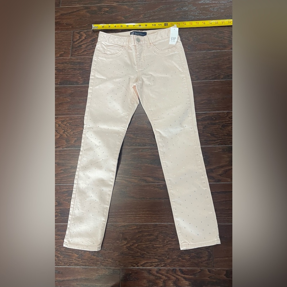 GAP Kids Girls  Size 12 Reg Stretch Pink Silver Dots NEW